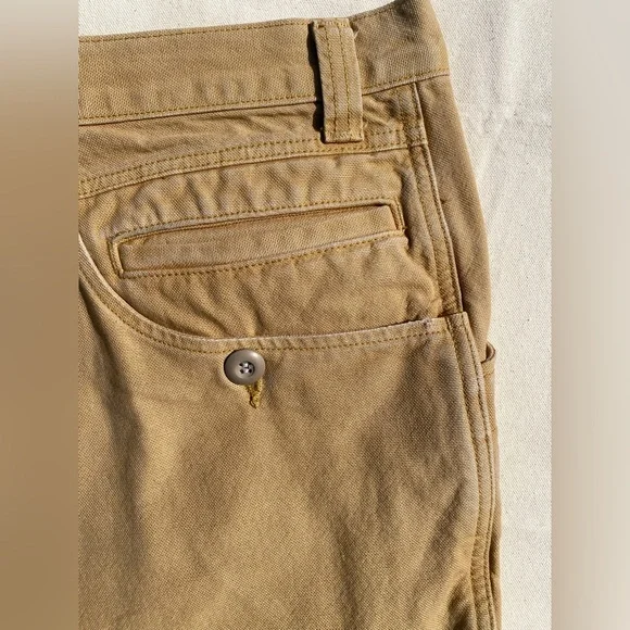 Imogene + Willie Denim Light Brown Khaki Men's Flat Front Shorts Waist 35 - Picture 5 of 7